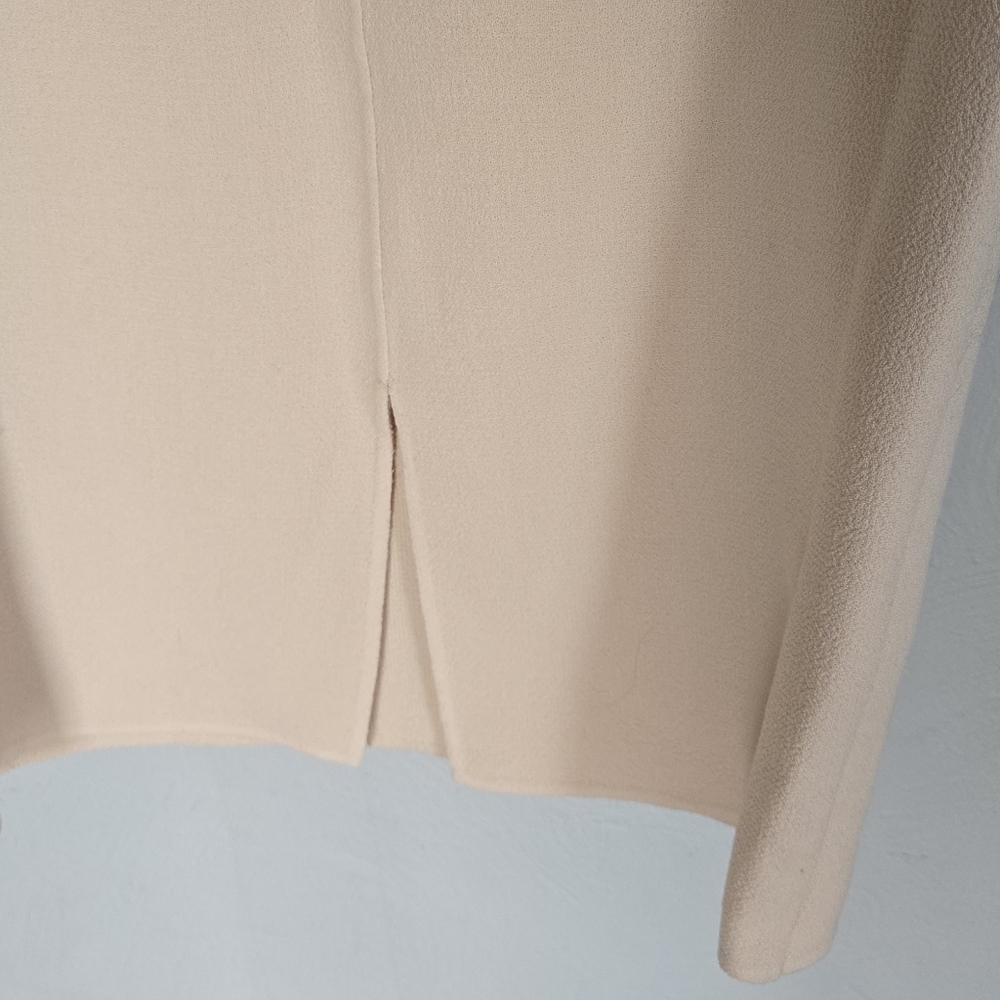 St. John Couture• Vintage Wool Elegant Cream Women's Blazer & Dress Set. Sz 4/6 - Picture 5 of 16